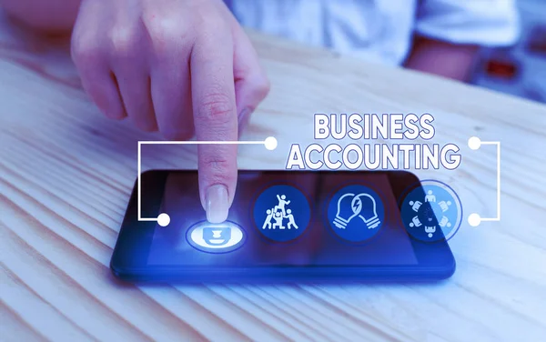 Woord schrijven tekst Business Accounting. Bedrijfsconcept voor het interpreteren en presenteren van financiële informatie. — Stockfoto