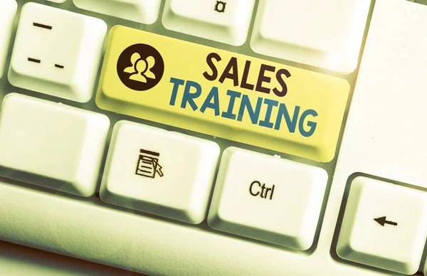 Word writing text Sales Training. Business concept for train salesshowing the methods of great sales techniques.