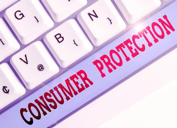 Text sign showing Consumer Protection. Conceptual photo regulation that aim to protect the rights of consumers.