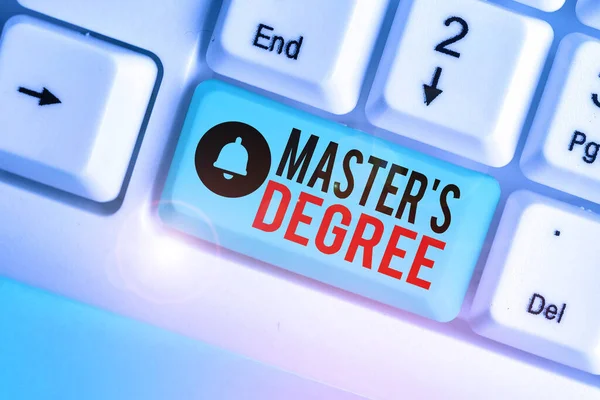 Text sign showing Master S Degree. Conceptual photo degree that is given to a student by a college or university.