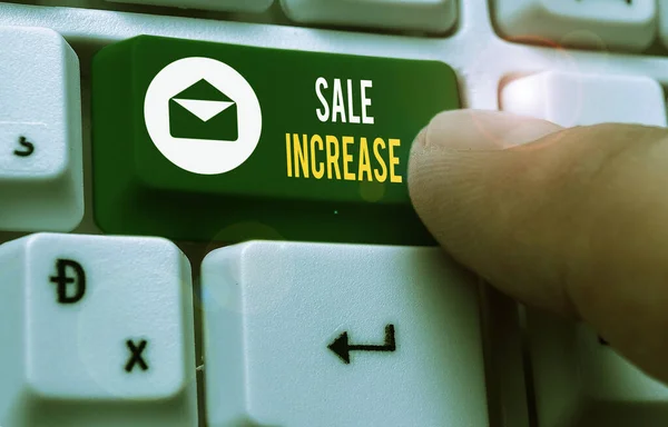 Text sign showing Sale Increase. Conceptual photo amount a company derives from sales compared to a previous.