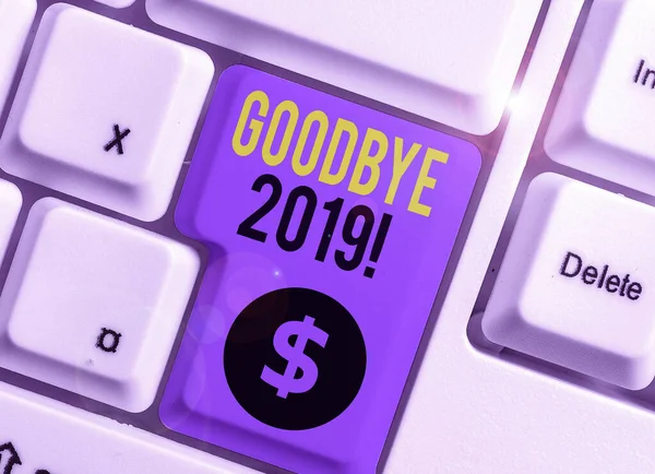 Texto de la foto de negocios expresan buenos deseos al despedirse o al final del año pasado . — Foto de Stock