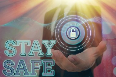 El yazısı. Güvenli Kal. Anlamı tehlike, zarar ya da madde saklama tehdidinden korunmak.