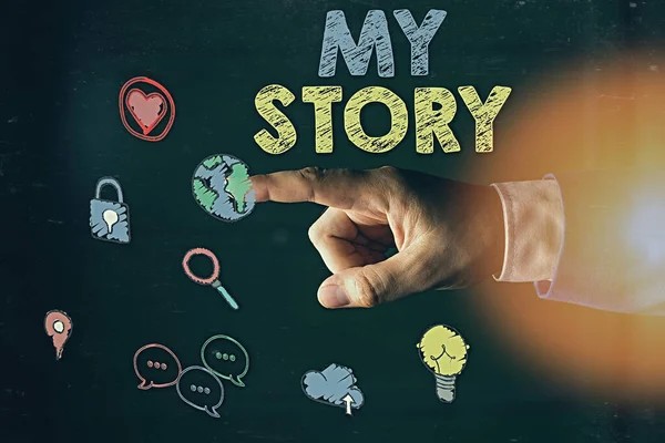 Woord schrijven tekst My Story. Zakelijk concept voor het vertellen van iemand of lezers over hoe je je leven hebt geleefd. — Stockfoto