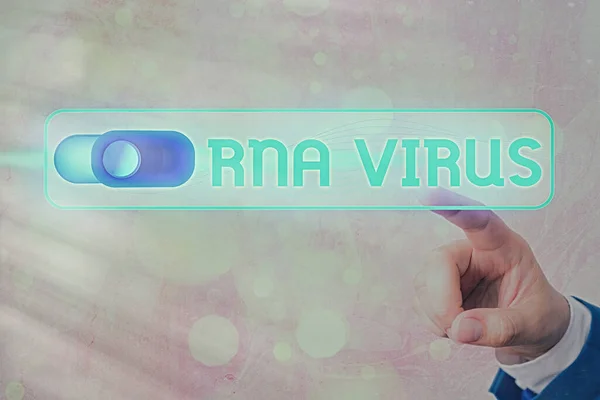 Scrittura concettuale mano che mostra Rna Virus. Testo della foto aziendale un'informazione genetica del virus viene memorizzata sotto forma di RNA . — Foto Stock