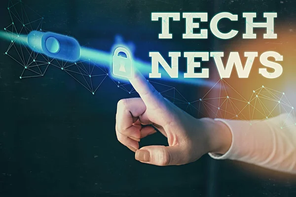 Nota de Escritura que muestra Tech News. Foto de negocios mostrando información reciente o notable sobre la tecnología . — Foto de Stock