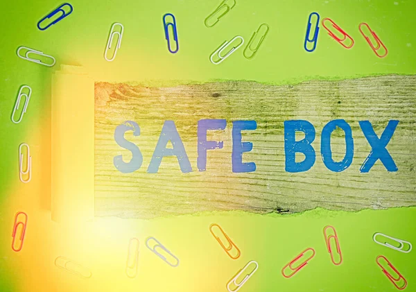 Word writing text Safe Box. Business concept for A small structure where you can keep important or valuable things.