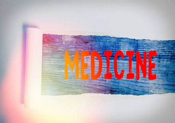 Scrittura concettuale a mano che mostra Medicina. Business photo text Una sostanza o un preparato usato nel trattamento di malattie Pillole . — Foto Stock