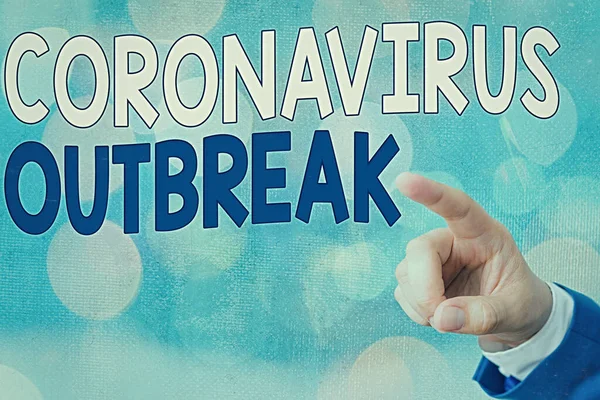 Skriva lapp som visar Coronavirus utbrott. Företagsfoto visar infektionssjukdom orsakad av nyupptäckt COVID19. — Stockfoto
