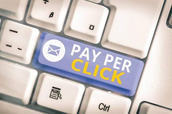 Handwriting text Pay Per Click. Concept meaning internet marketing in which payment is based on clickthroughs. — Stock Photo, Image