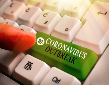 Coronavirus Salgını 'nın el yazısı. Kavram, yeni keşfedilen COVID19 'un neden olduğu bulaşıcı hastalıklar anlamına geliyor..