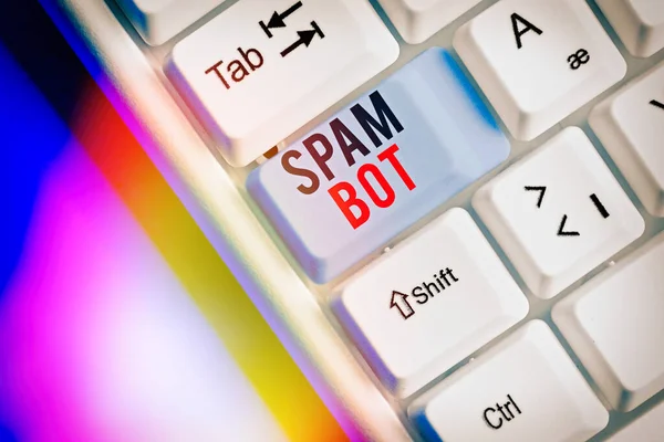 Текстовый спам-бот. Бизнес-концепция популярной программы в интернете, рассылающей спам пользователям . — стоковое фото