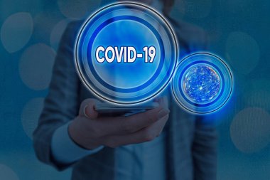 Mesaj işareti Covid19 'u gösteriyor. NASA tarafından desteklenen bu görüntünün koronavirüs elementlerinin sebep olduğu hafif ya da ağır solunum hastalığına ilişkin kavramsal fotoğraf.
