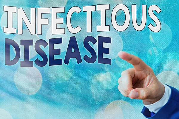 Skriftlig anteckning om infektionssjukdom. Företagsfoto visa upp orsakas av patogena mikroorganismer, såsom virus, etc.. — Stockfoto