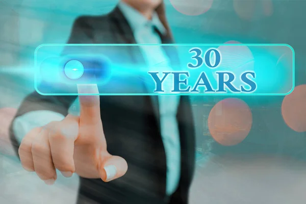 Scrittura concettuale a mano che mostra 30 Anni. Business photo showcase Ricordare o onorare giorno speciale per essere 30 anni di esistenza . — Foto Stock