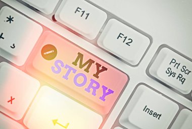 Hikayemi gösteren bir not yazıyorum. Birine ya da okuyuculara hayatınızı nasıl yaşadığınızı anlatmak için iş fotoğrafı gösterme eylemi.