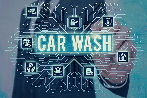 Word scrittura testo Car Wash. Concetto di business per un edificio contenente attrezzature per il lavaggio di auto o altri veicoli . — Foto Stock
