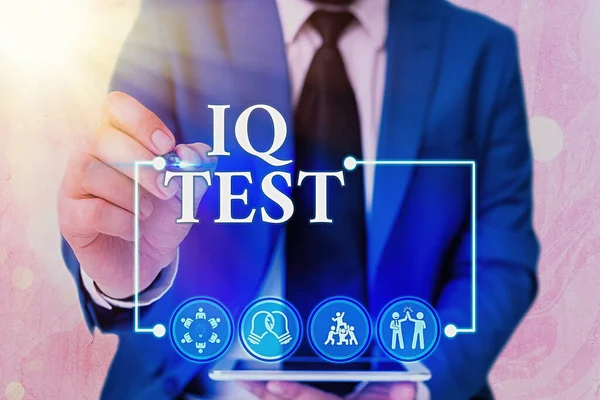 Handwriting text writing Iq Test. Concept meaning attempt to measure your cognitive ability Assess intelligence. — Stock Photo, Image