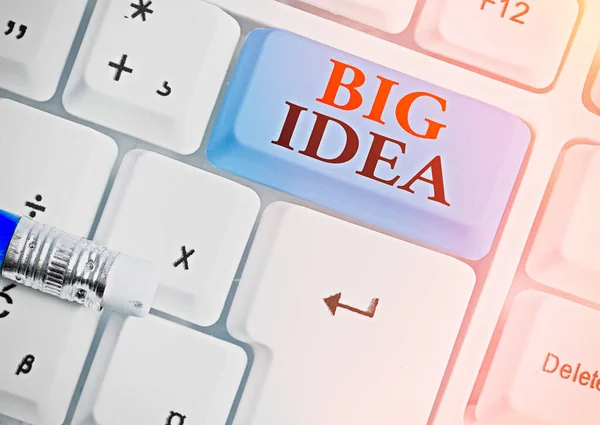 Scrittura concettuale a mano che mostra Big Idea. Testo della foto aziendale Avere una grande soluzione di innovazione creativa o modo di pensare . — Foto Stock