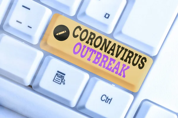 Konceptuell handstil som visar Coronavirus utbrott. Företagsfoto visar infektionssjukdom orsakad av nyupptäckt COVID19. — Stockfoto