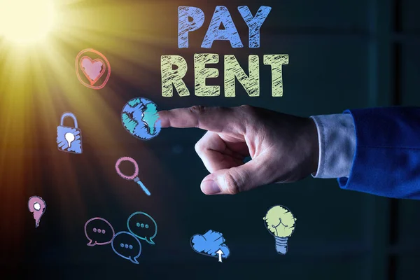 Word writing text Pay Rent. Business concept for To pay money in exchange for the use of someone else s is property.