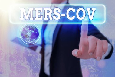 Mers Cov 'u gösteren bir not yazıyorum. NASA tarafından desteklenen bu görüntünün Suudi Arabistan elementlerini ilk rapor eden viral solunum hastalığını gösteren iş fotoğrafı.