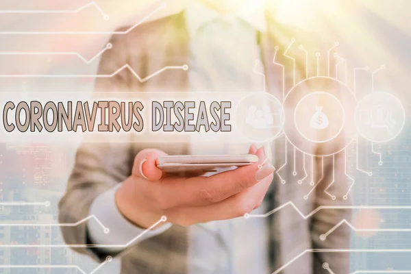 Conceptual hand writing showing Coronavirus Disease. Business photo showcasing defined as illness caused by a novel virus SARSCoV2.