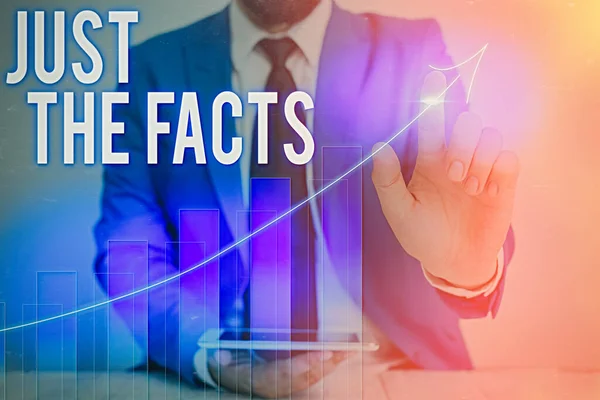 Word writing text Just The Facts. Business concept for to have the correct information about the exact details. — Stock Photo, Image