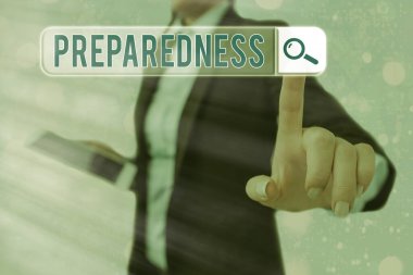 Hazırlık gösteren kavramsal el yazısı. İş fotoğrafı kalitesi veya beklenmedik olaylar için hazırlanma durumu.