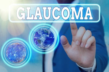 Glaukoma belirtileri var. NASA tarafından desteklenen bu görüntünün görsel sinirsel görüş kaybı elementlerine zarar veren kavramsal fotoğraf göz hastalıkları.