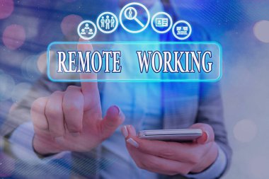 Kelime yazma Uzaktan Çalışması. Profesyonellerin ofis dışında çalışmasına olanak sağlayan tarz konsepti.