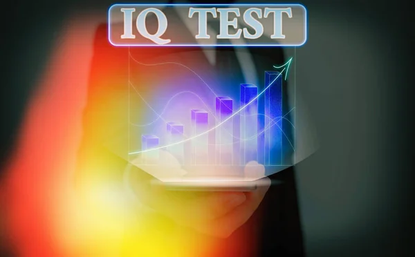 Text sign showing Iq Test. Conceptual photo attempt to measure your cognitive ability Assess intelligence. — Stock Photo, Image
