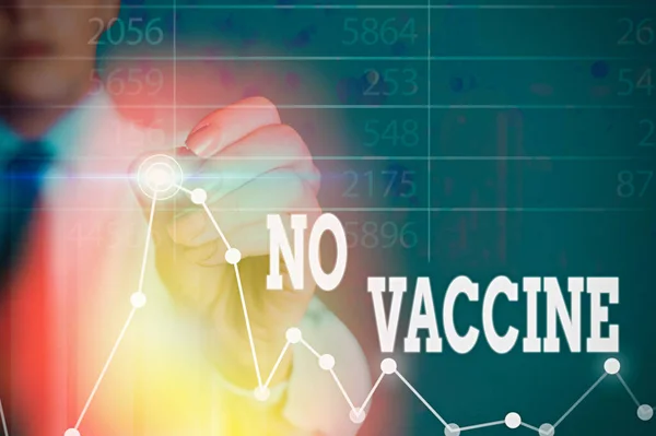 Wortschreibtext kein Impfstoff. Geschäftskonzept für nicht vorhandene Immunität gegen eine oder mehrere Krankheiten. — Stockfoto