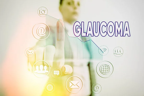 Word writing text Glaucoma. Business concept for Eye diseases which result in damage to the optic nerve Vision loss.
