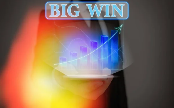Text sign showing Big Win. Conceptual photo having won an important prize Money won by success in a game.