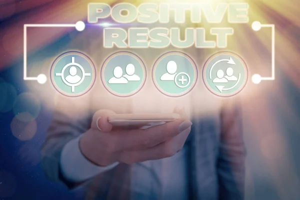 Text sign showing Positive Result. Conceptual photo shows that someone has the disease, condition, or biomarker. — Stock Photo, Image