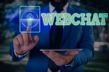 Webchat 'i gösteren bir not yazıyorum. Kullanıcıların internet kullanarak gerçek zamanlı iletişim kurmalarını sağlayan iş fotoğraflama sistemi.