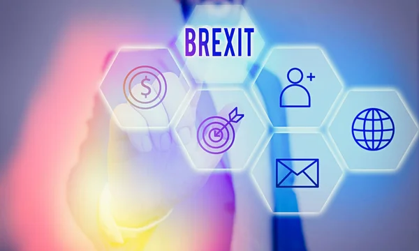 Handschrift, Text, Brexit. Begriff für einen möglichen Austritt des Vereinigten Königreichs aus der Europäischen Union. — Stockfoto