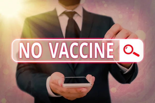 Testo calligrafico No vaccino. Concetto che non prevede l'immunità contro una o più malattie . — Foto Stock