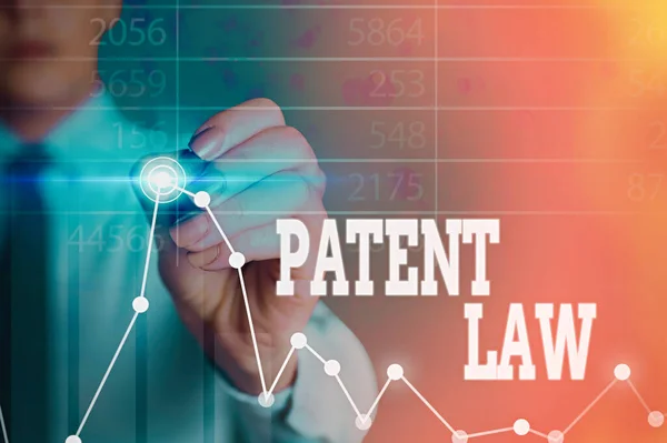 Texte textuel Droit des brevets. Le concept d'entreprise pour traiter avec un inventeur est le droit exclusif d'utiliser sa propre invention . — Photo