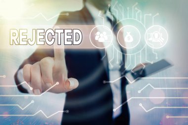 Reddedildi gösterilen Not yazma. İş fotoğraf vitrine kabul etmek yetersiz kabul edilemez veya hatalı çöp görevden.