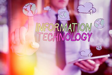 Bilgi Teknolojisi 'nin el yazısı. İletiyi Kaydetmek ve Göndermek için Sistemleri kullan anlamına gelen kavram.