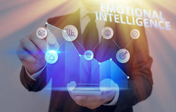 Az érzelmi intelligenciát igazoló levél. Üzleti fotó bemutatása Ön- és társadalmi tudatosság kezelni kapcsolatok is. — Stock Fotó