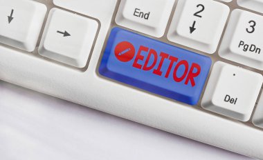 Handwriting text Editor. Concept meaning demonstrating who is in charge of and determines the final content of a text.