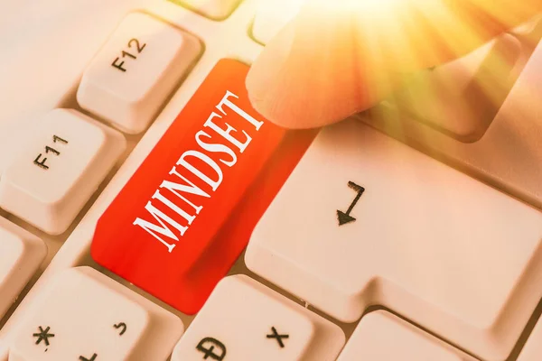 Word writing text Mindset. Business concept for the mental and emotional attitude that focuses on bright side. — Stockfoto