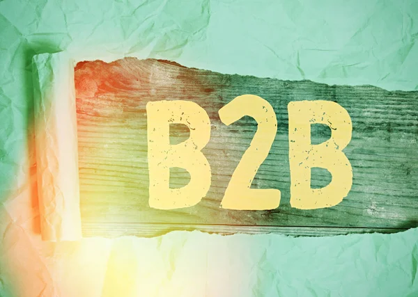 Текст для записи слов B2B. Бизнес-концепция для обмена информацией о товарных услугах между предприятиями . — стоковое фото
