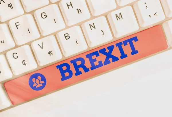 Texte manuscrit Brexit. Concept signifiant départ potentiel du Royaume-Uni de l'Union européenne . — Photo