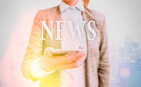 Conceptual hand writing showing News. Business photo showcasing a spoken or written account of something that one has observed. — Stock Photo, Image