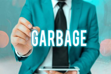 Kelime yazma çöplüğü. Çöpe attığın atık madde ya da istenmeyen şeyler için iş konsepti.