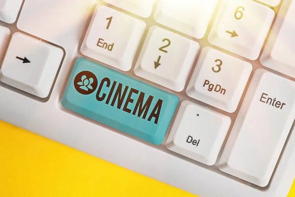 Handwriting text Cinema. Concept meaning theater where movies are shown for public entertainment Movie theater. — Stock Photo, Image